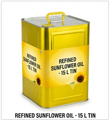 Refined Sunflower Oil - 15 L Tin